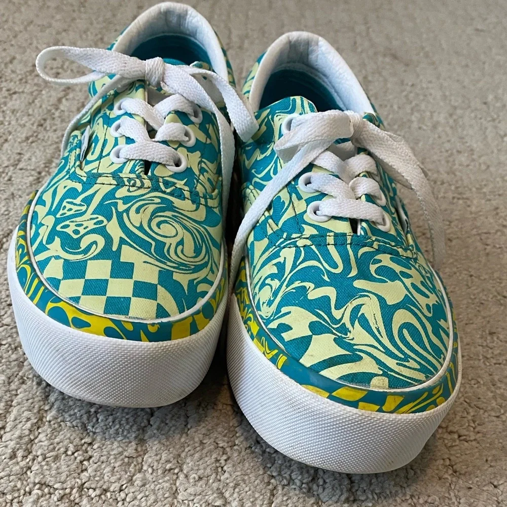 Vans Era Stacked Platform Teal Yellow Purple Low Sneakers Size 6 - Picture 6 of 12
